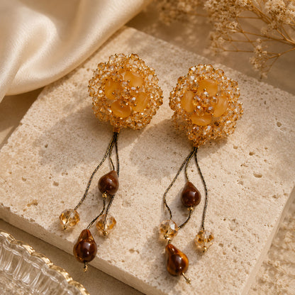 Amber Bloom Cascade Earrings