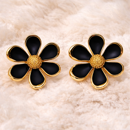 Black Luxe Bloom Earrings