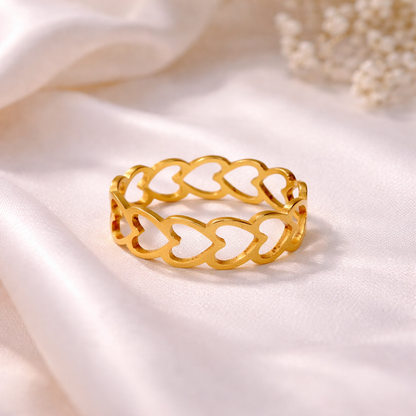 Celeste Linked Hearts Ring