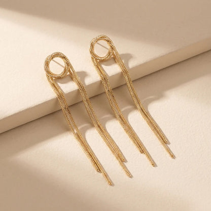 Celeste Loop Tassel Drop Earrings