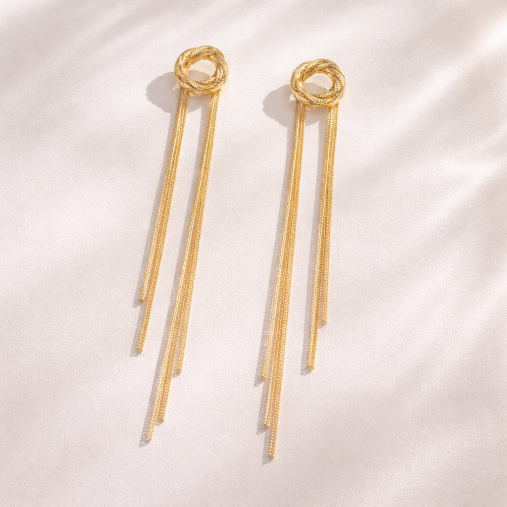 Celeste Loop Tassel Drop Earrings