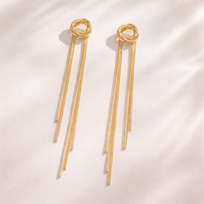 Celeste Loop Tassel Drop Earrings