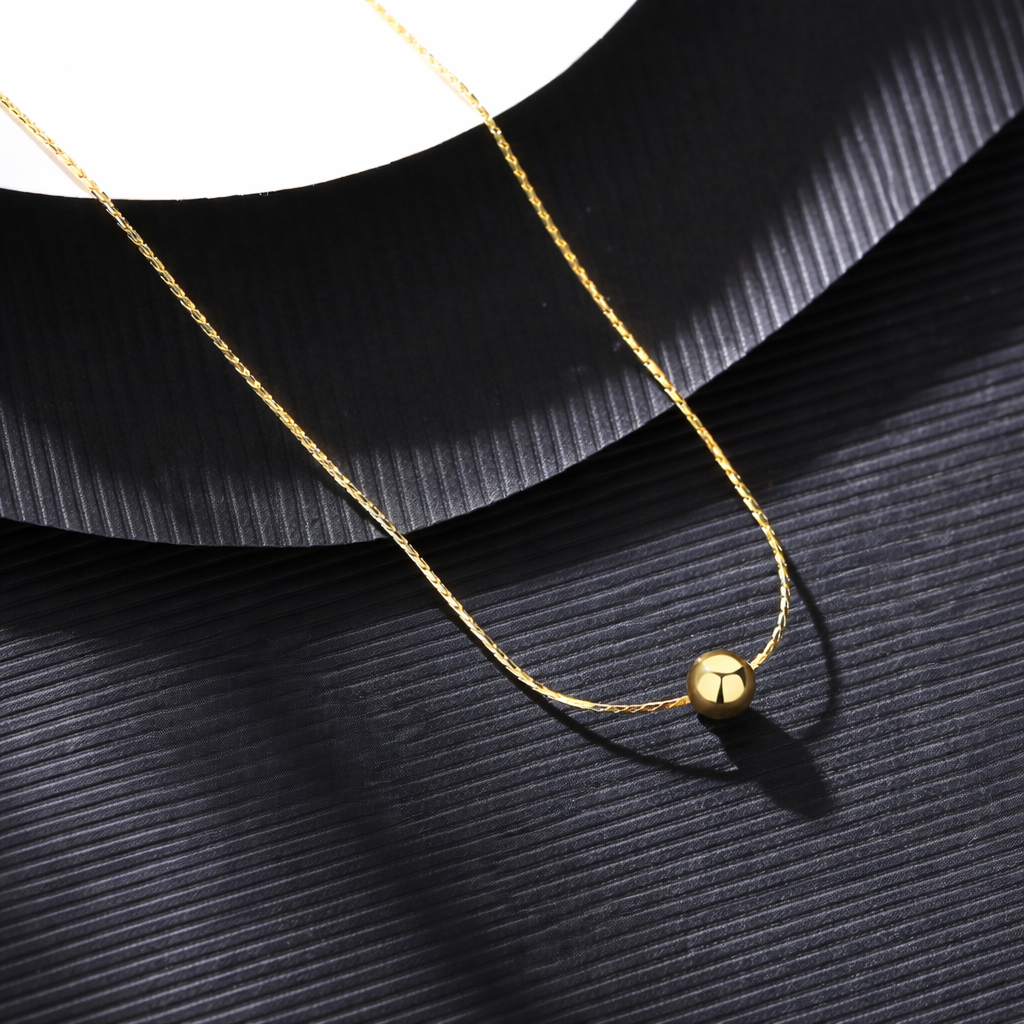 Solitaire Sphere - Golden Anti-Tarnish Neckpiece