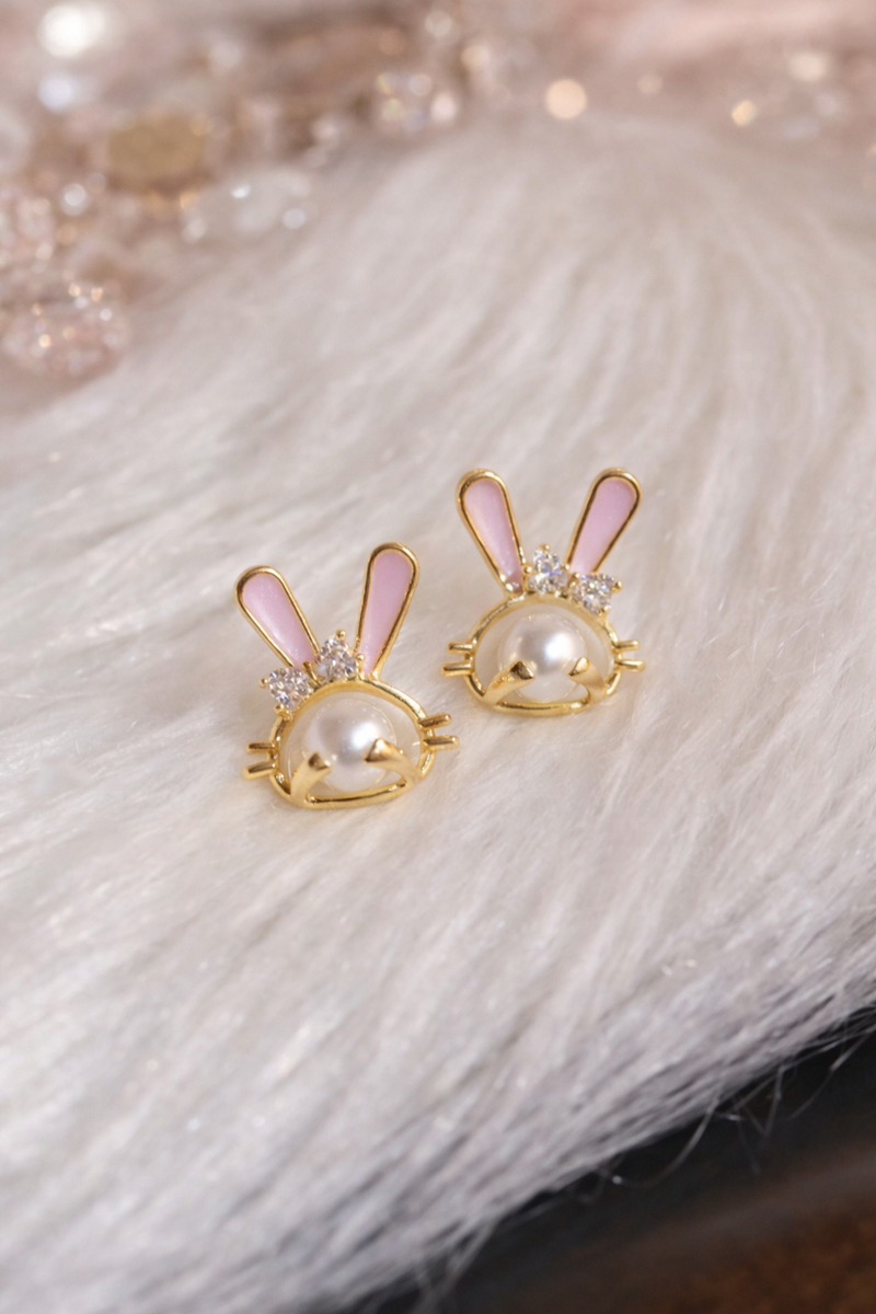 Bunny Pearl Stud Earrings