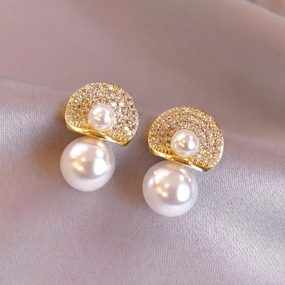 Luxe Pearl Halo Drop Earrings