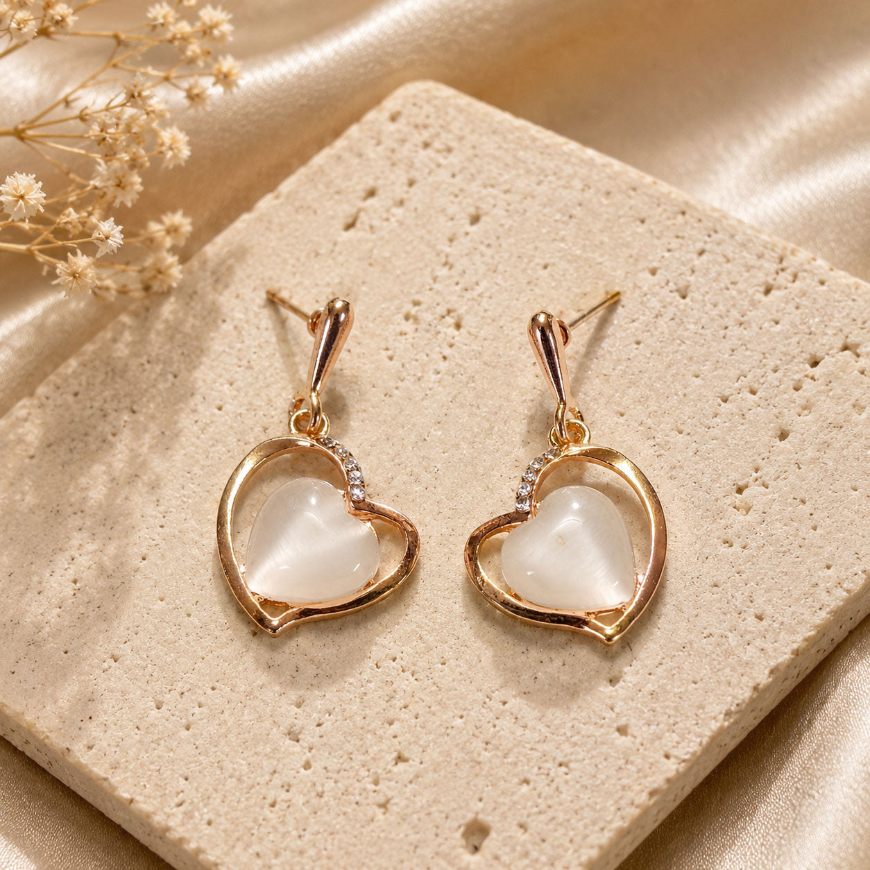 Crystal Heart Whisper Earrings