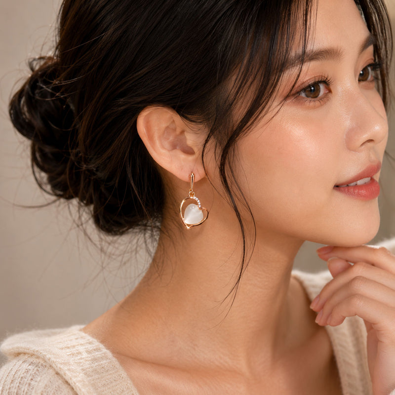 Crystal Heart Whisper Earrings