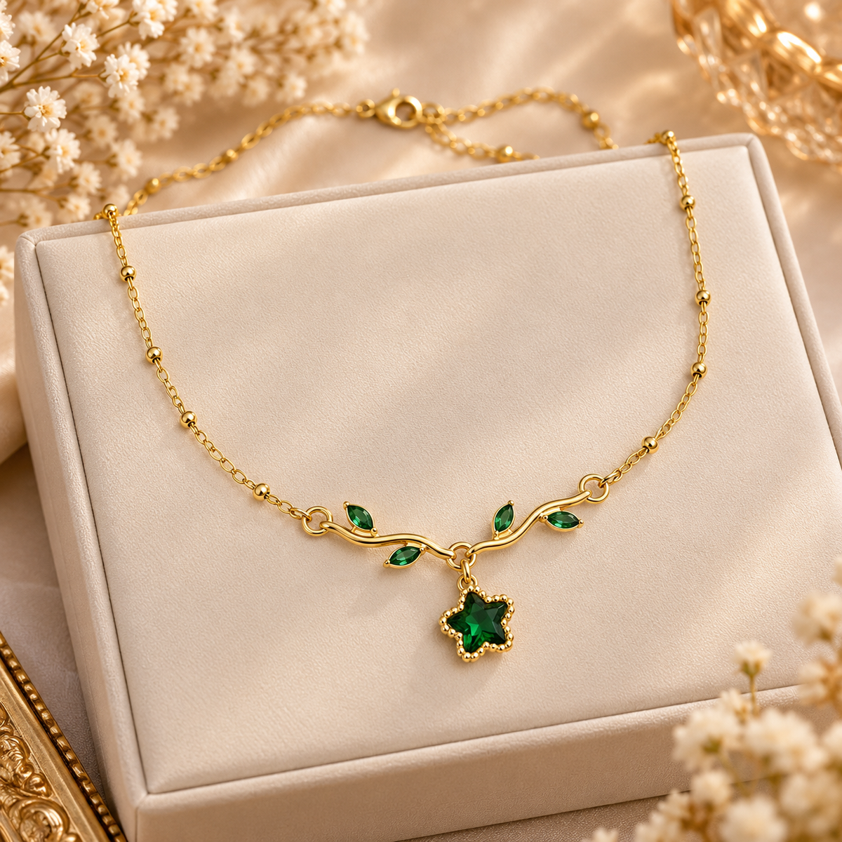 Enchanted Emerald Star Necklace