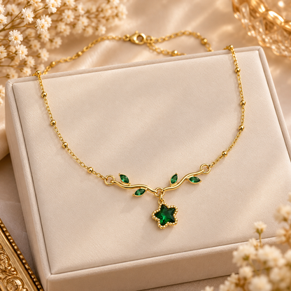 Enchanted Emerald Star Necklace