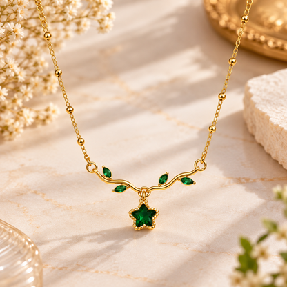 Enchanted Emerald Star Necklace