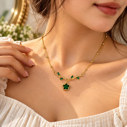 Enchanted Emerald Star Necklace