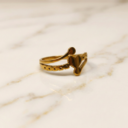 Golden Promise Heart Wrap Ring