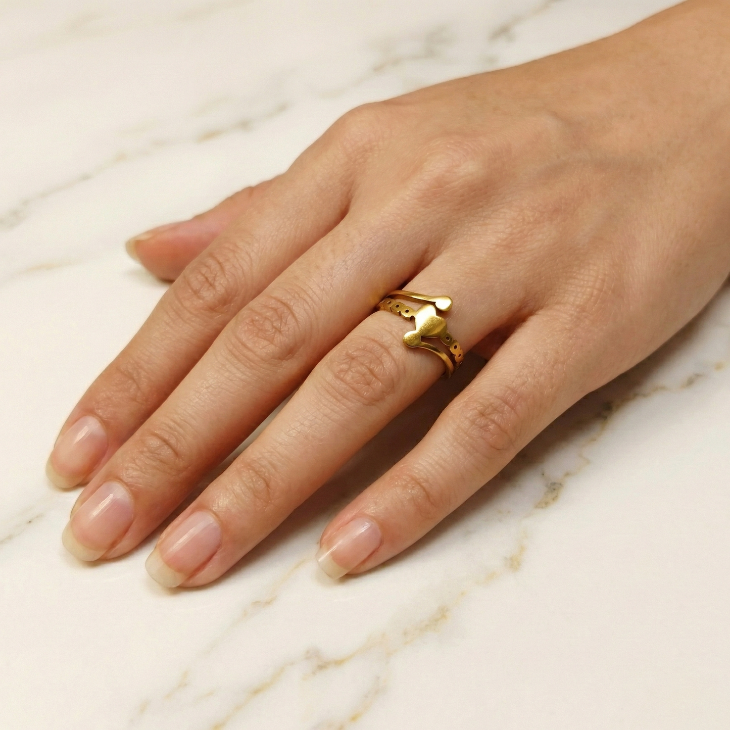 Golden Promise Heart Wrap Ring