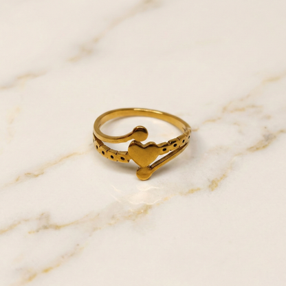 Golden Promise Heart Wrap Ring