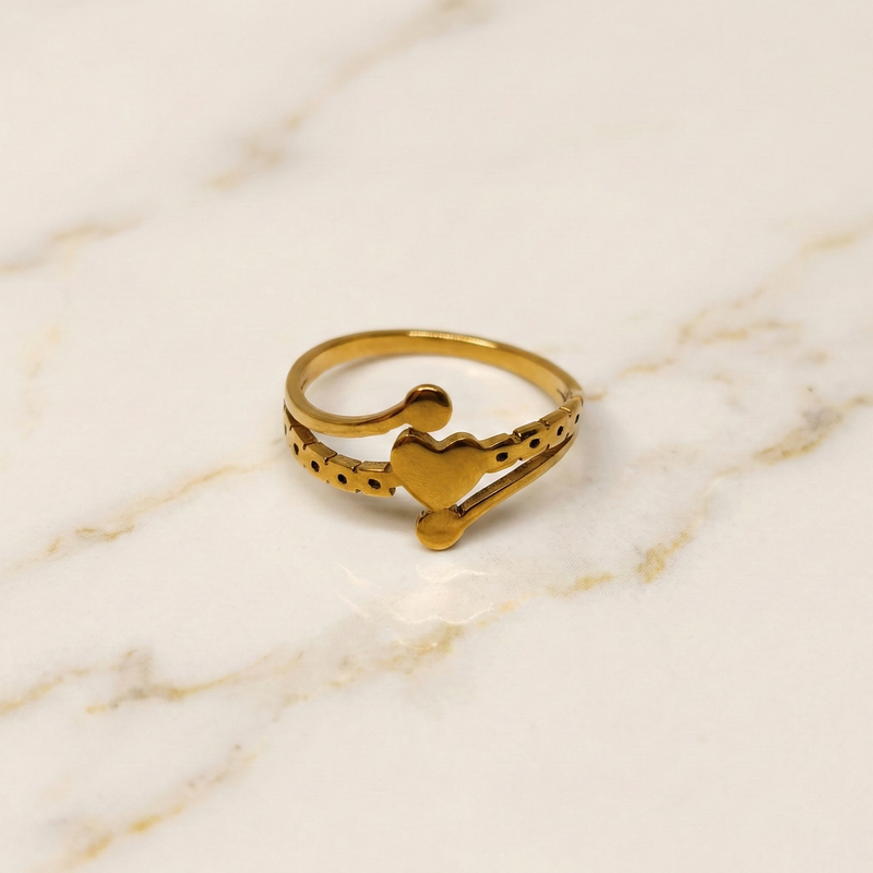 Golden Promise Heart Wrap Ring