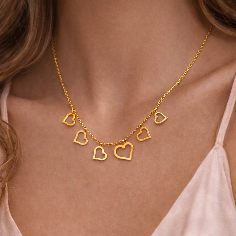 Golden Heartfall Necklace