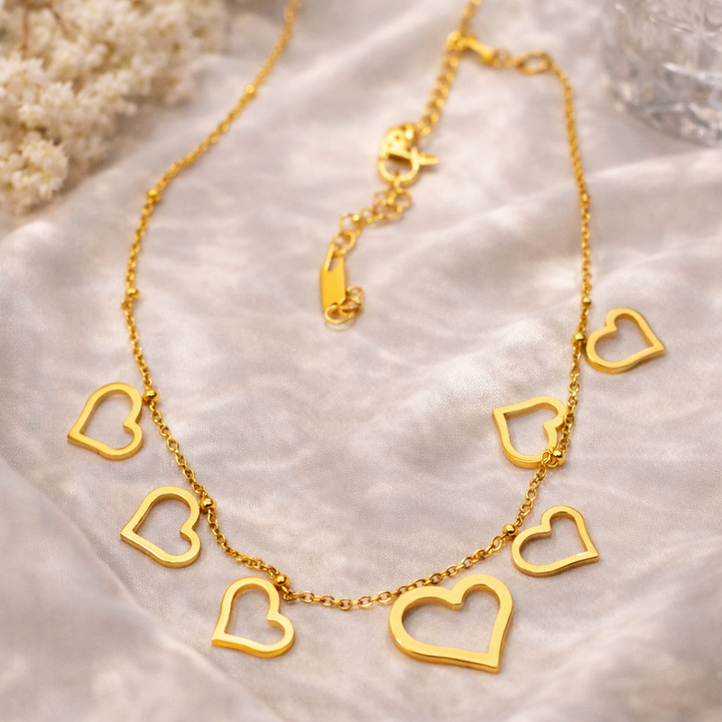 Golden Heartfall Necklace