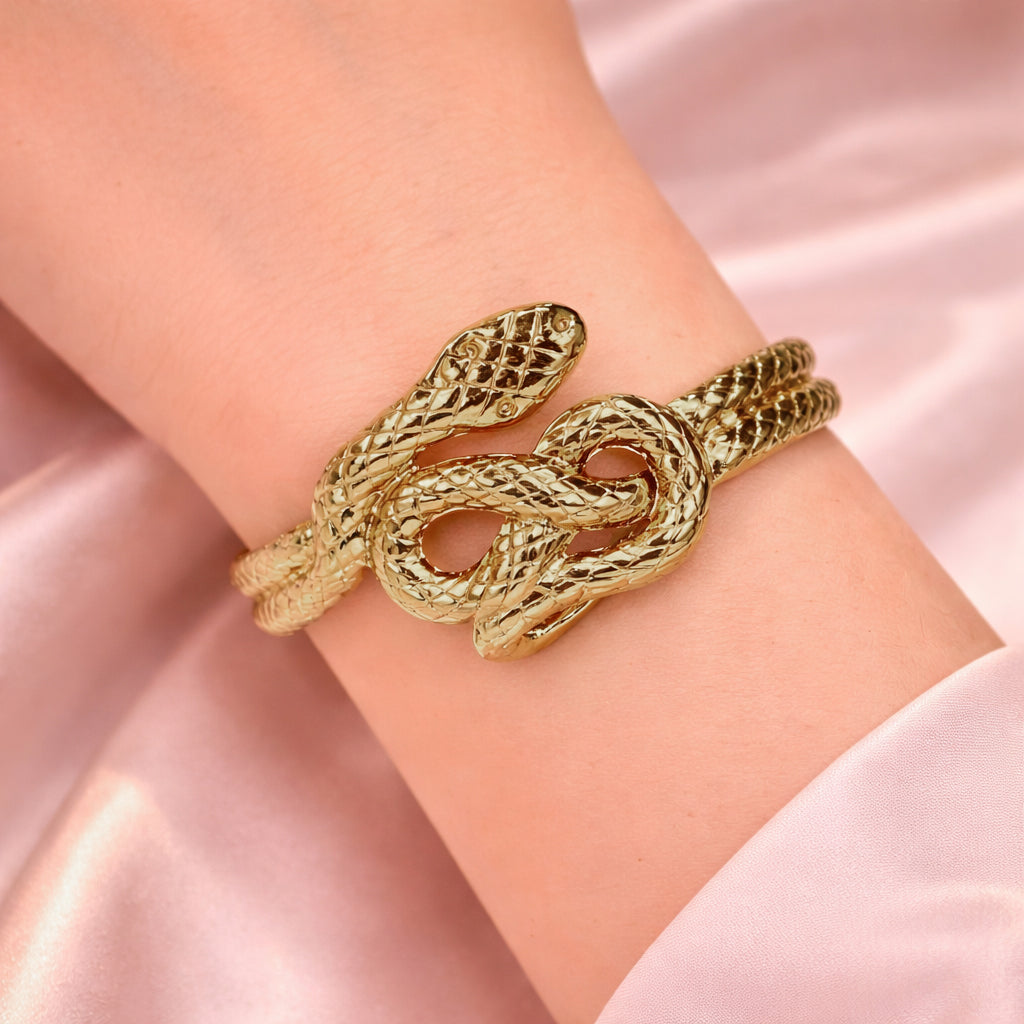 Golden Serpent Infinity Bracelet