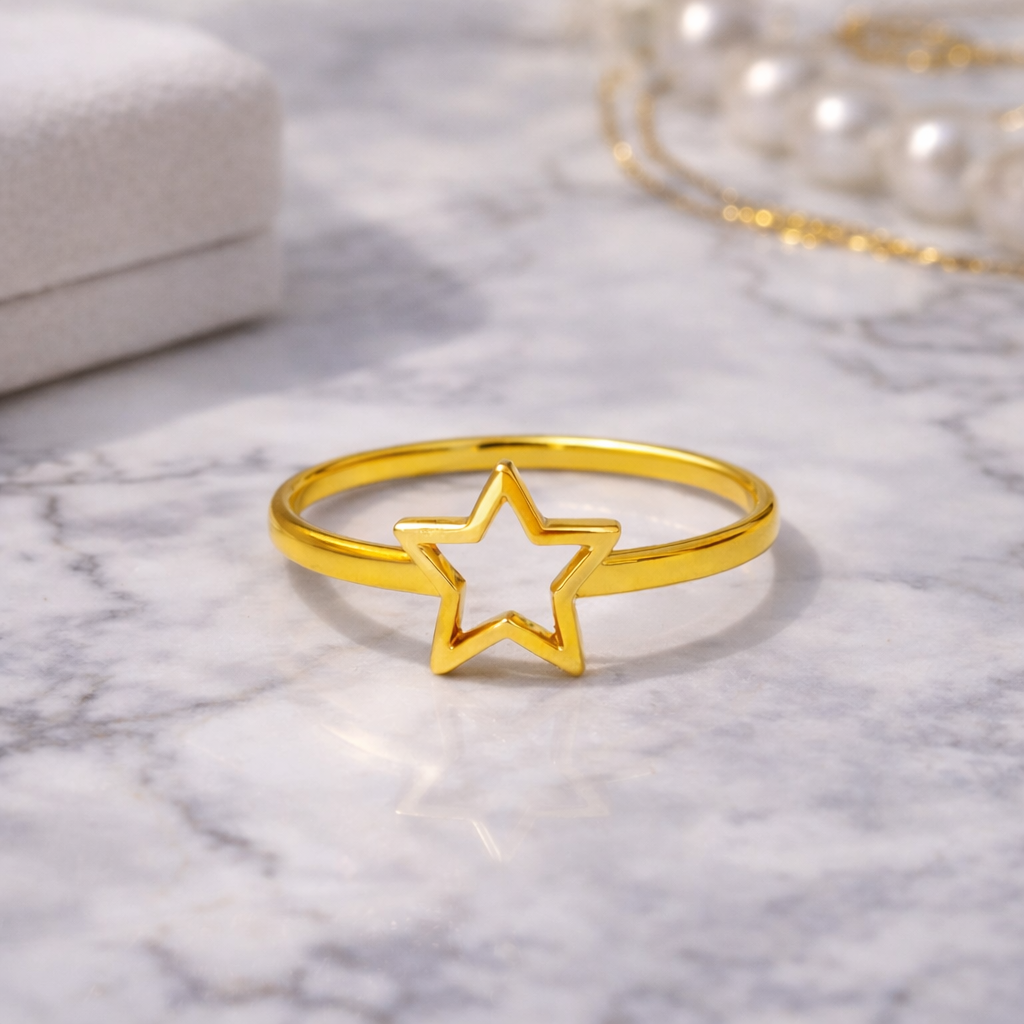 Golden Star Glow Ring