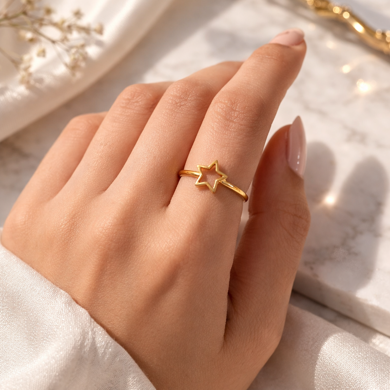 Golden Star Glow Ring