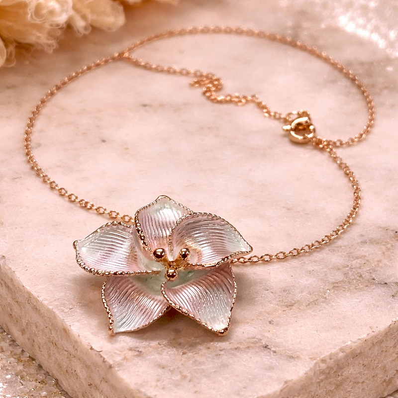 Golden Pearl Bloom Necklace