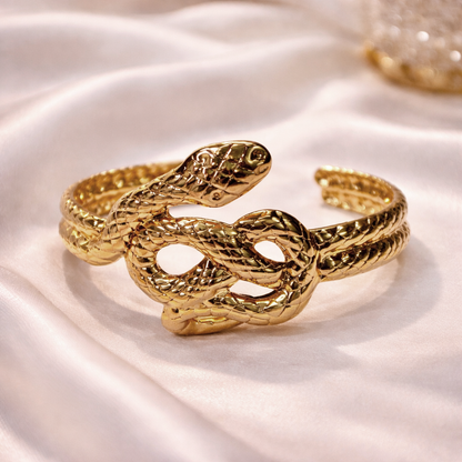 Golden Serpent Infinity Bracelet