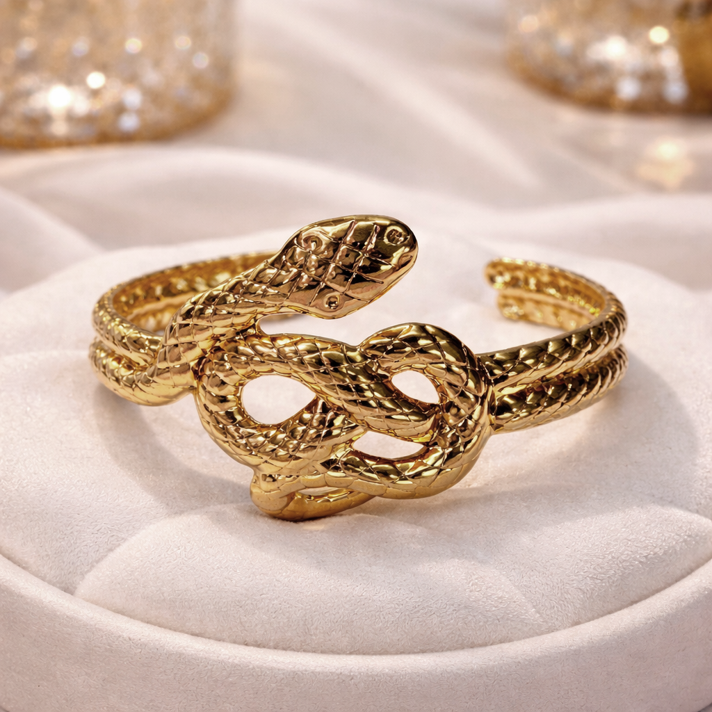 Golden Serpent Infinity Bracelet