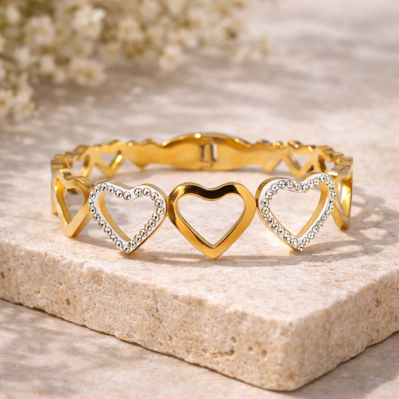 Lover’s Glow Gold Heart Bracelet