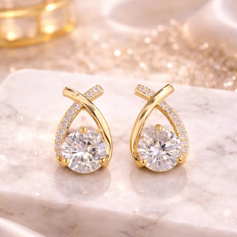 Lumière Teardrop Crystal Stud Earrings