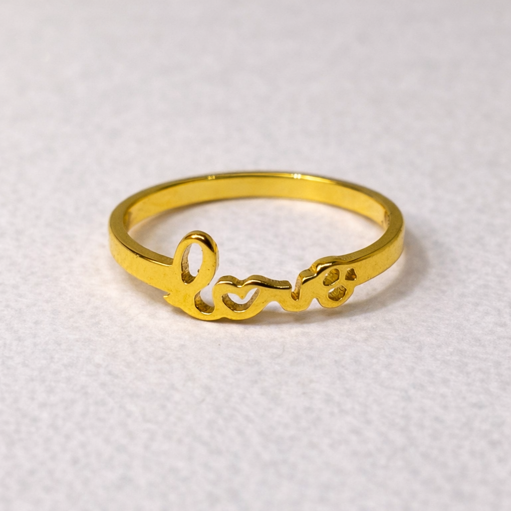 Luna Love Script Ring