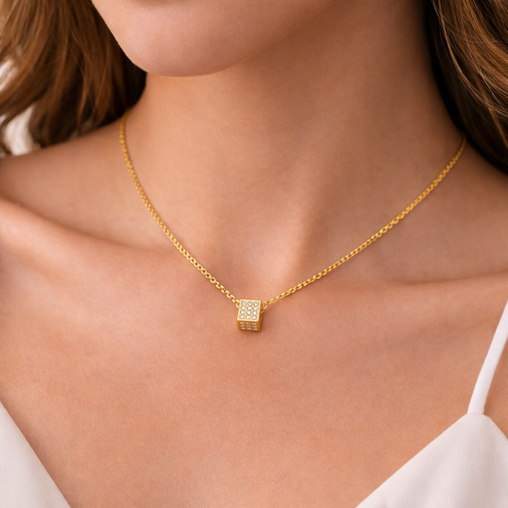 Luxe Grid Pendant Necklace