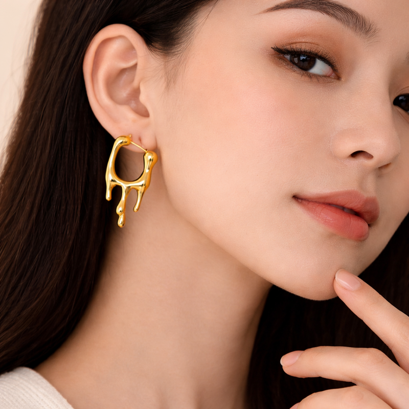 Molten Muse Sculpted Gold Earrings