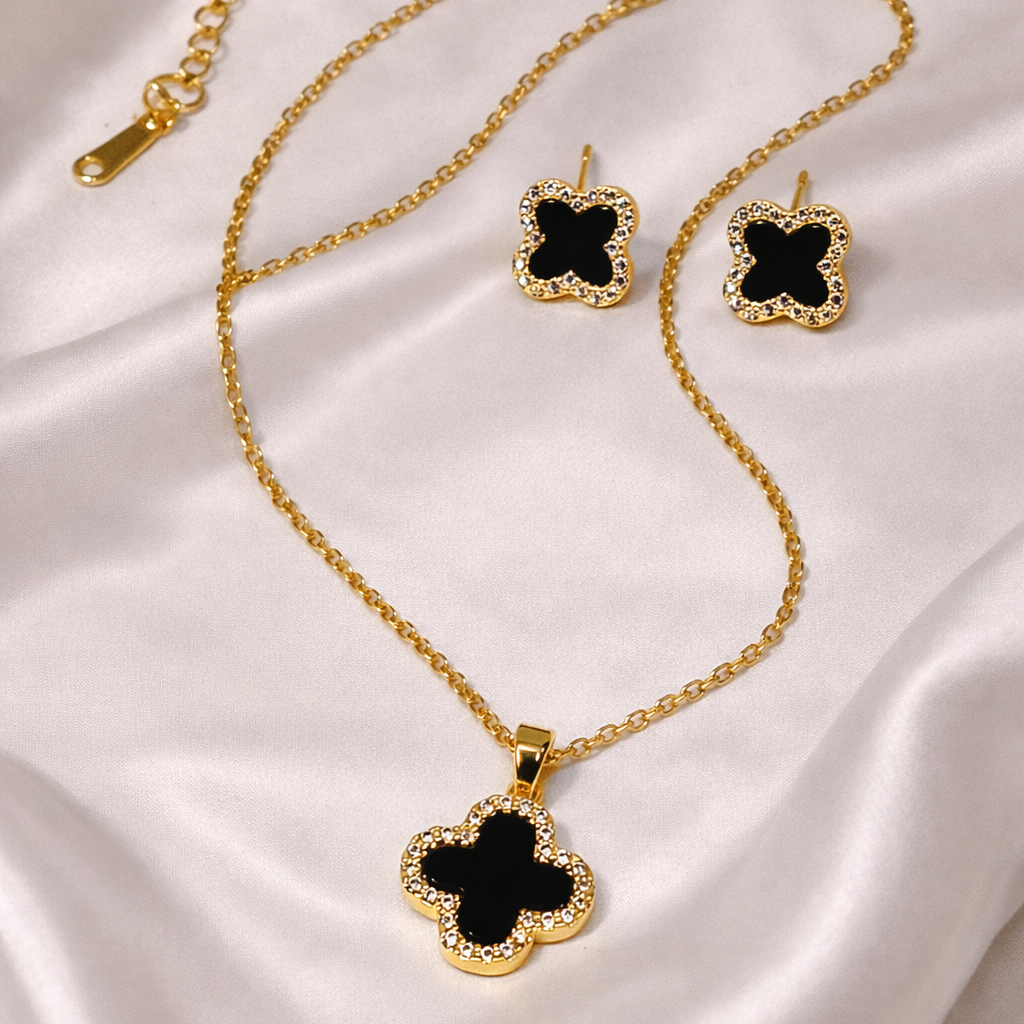 Noir Clover Luxe Necklace Set