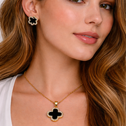 Noir Clover Luxe Necklace Set