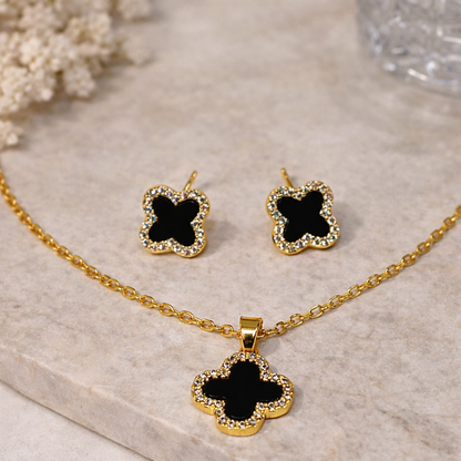 Noir Clover Luxe Necklace Set