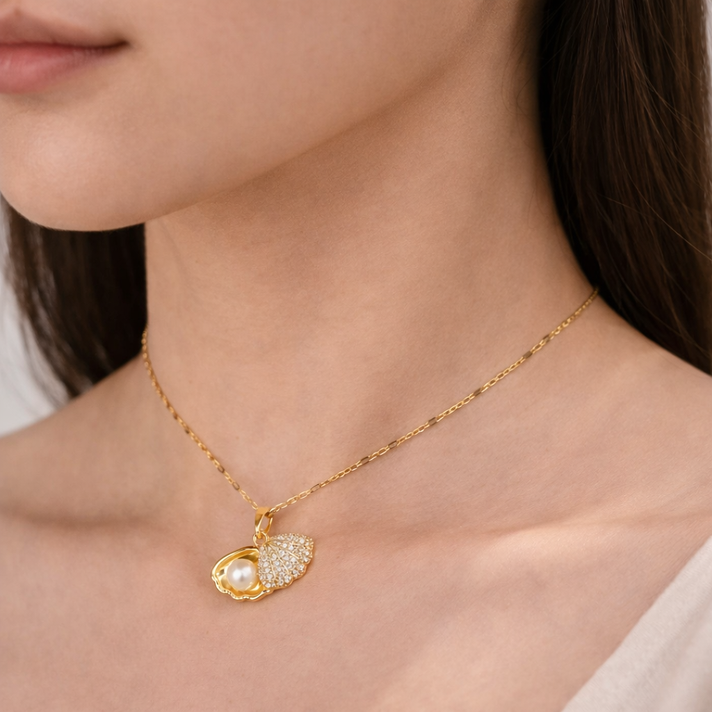Pearl Shell Elegance Pendant Necklace
