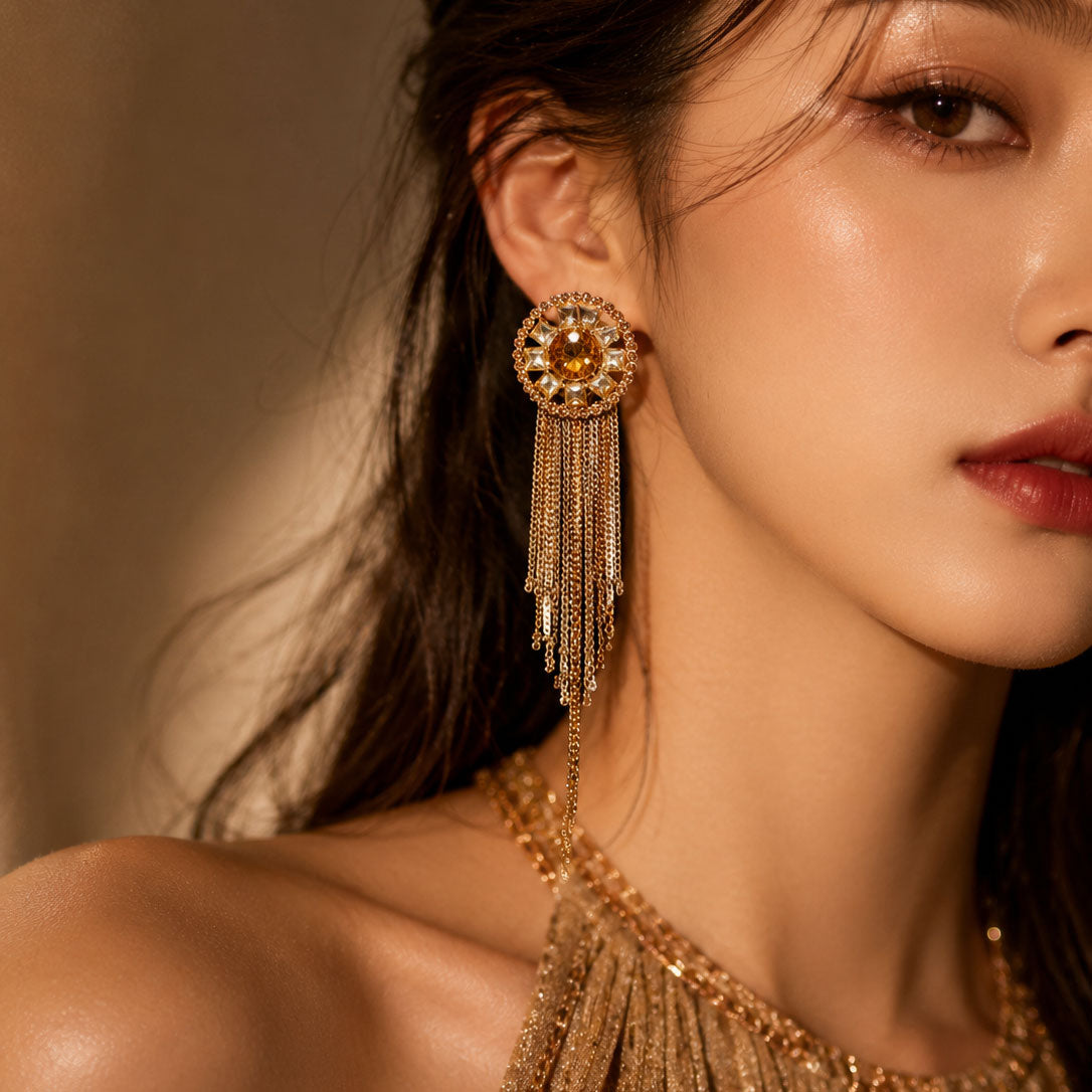 Royal Honey Fringe Earrings