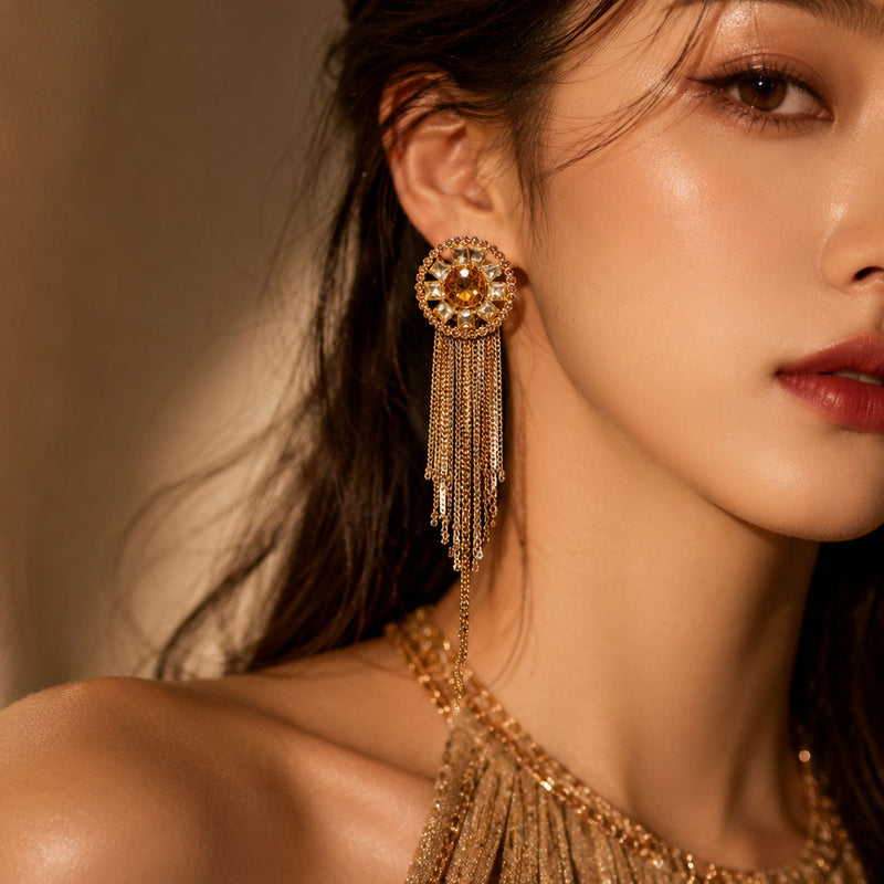 Royal Honey Fringe Earrings