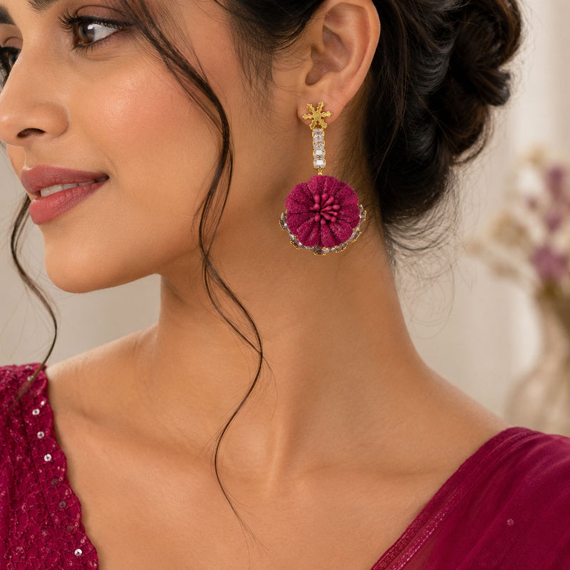 Ruby Blossom Luxe Earrings