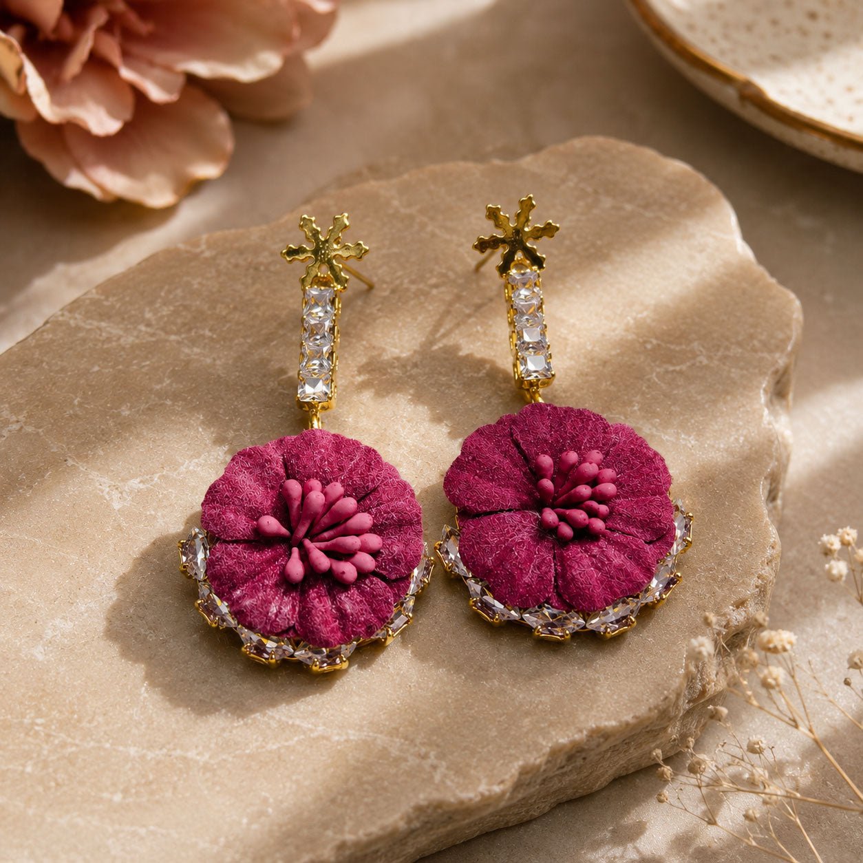 Ruby Blossom Luxe Earrings