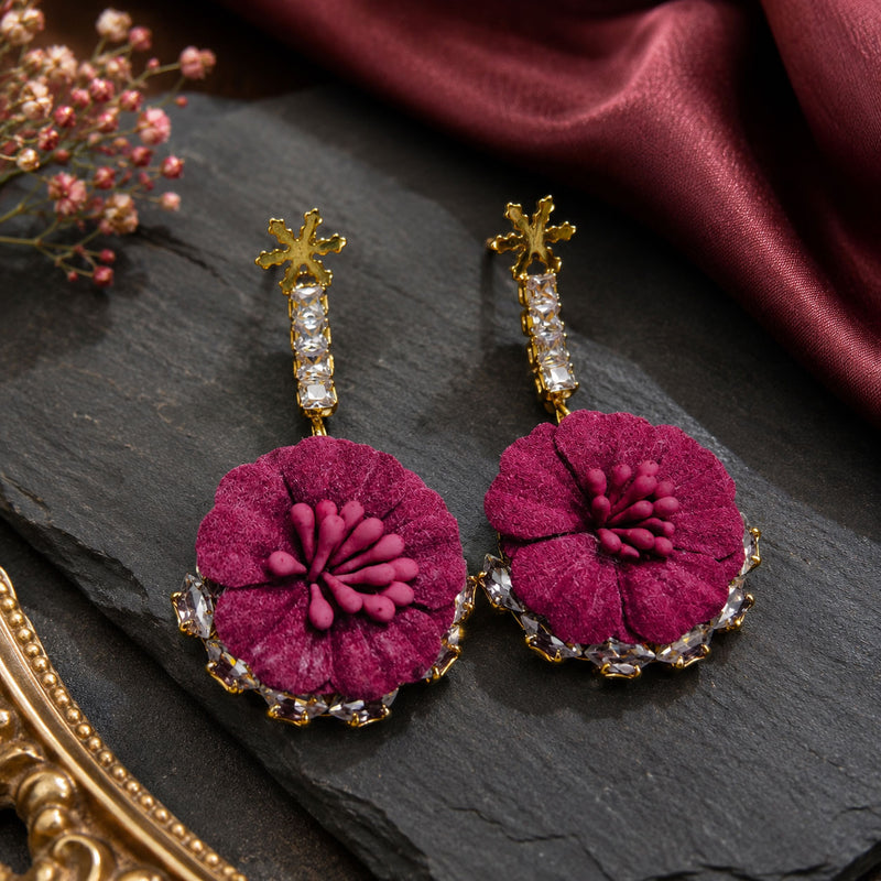 Ruby Blossom Luxe Earrings