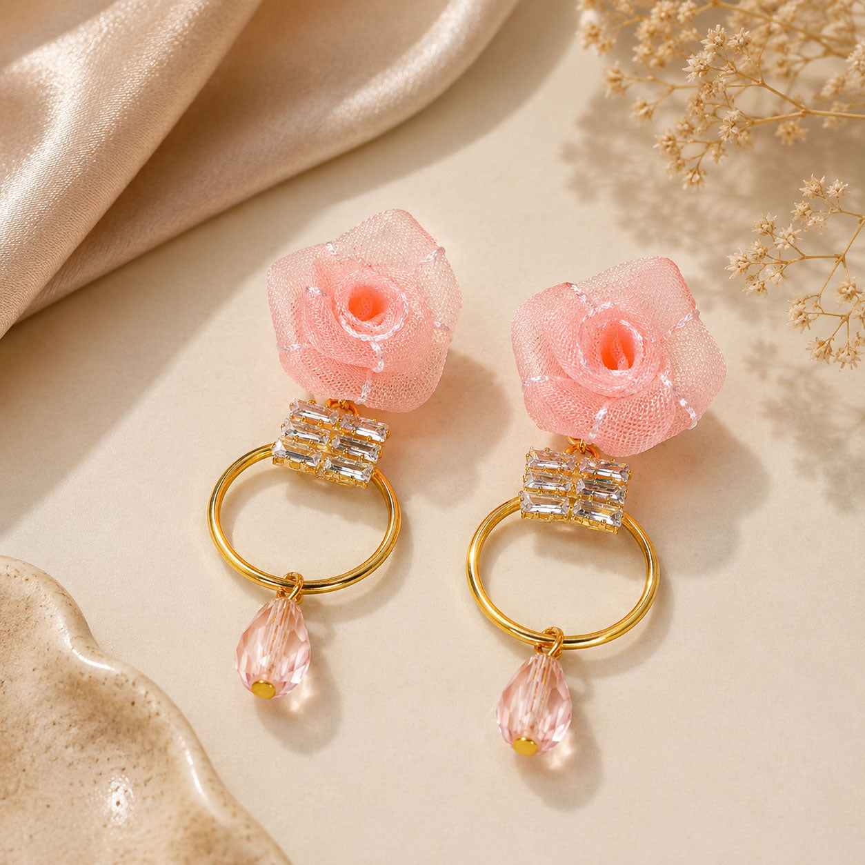 Sakura Crystal Drop Earrings