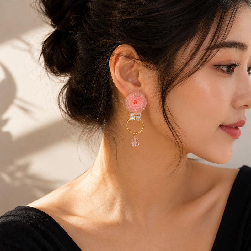 Sakura Crystal Drop Earrings