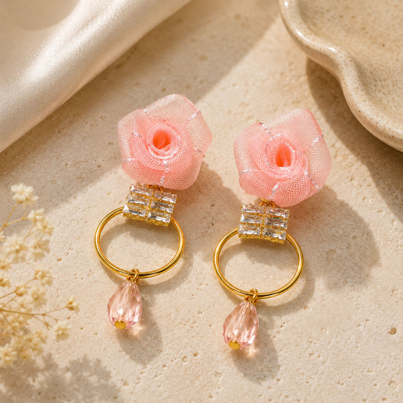 Sakura Crystal Drop Earrings