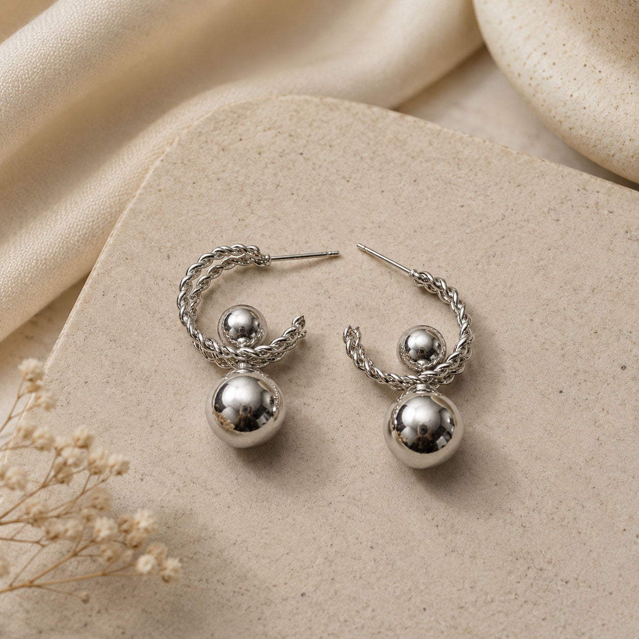 Silver Orbit Earrings