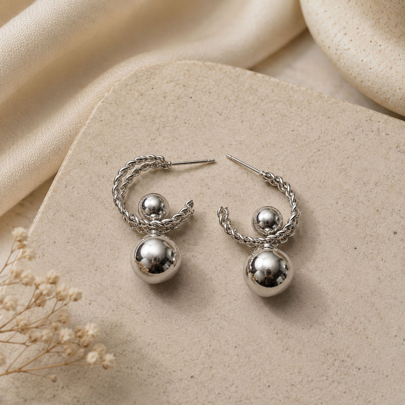 Silver Orbit Earrings