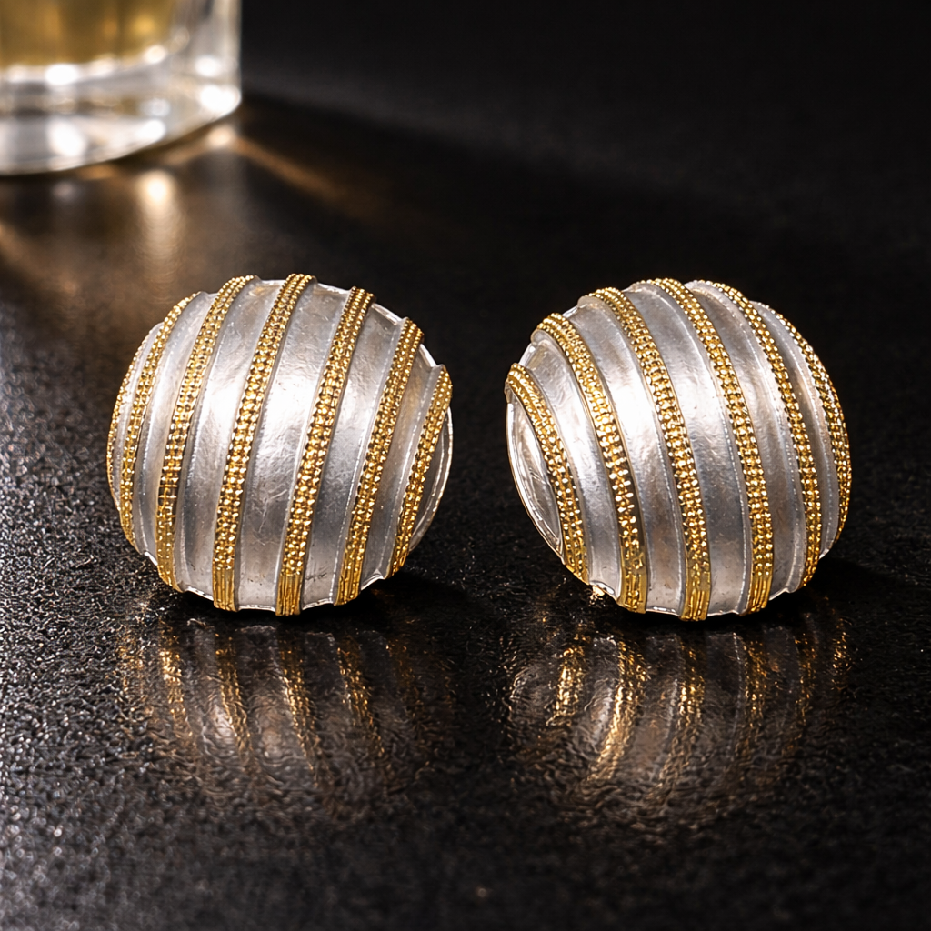 Silver Royale Dome Earrings