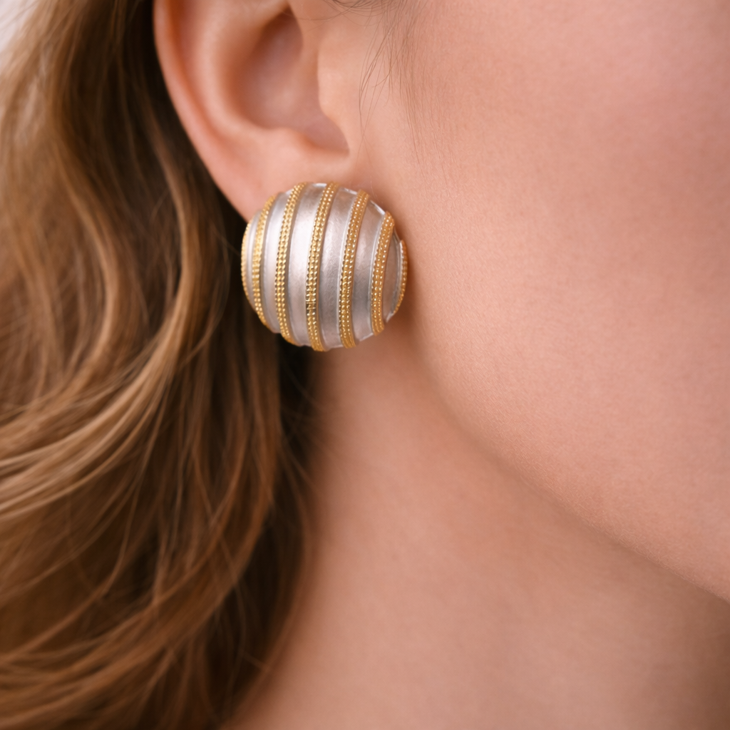 Silver Royale Dome Earrings