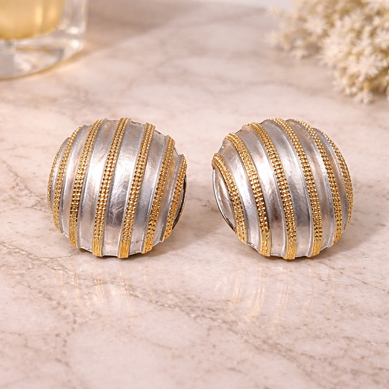 Silver Royale Dome Earrings
