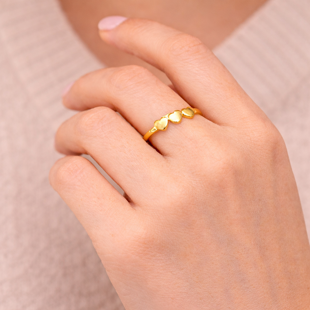 Sweet Triple Heart Ring